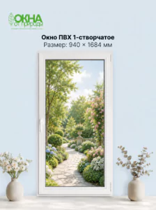 Окно ПВХ 940 &times; 1684 мм